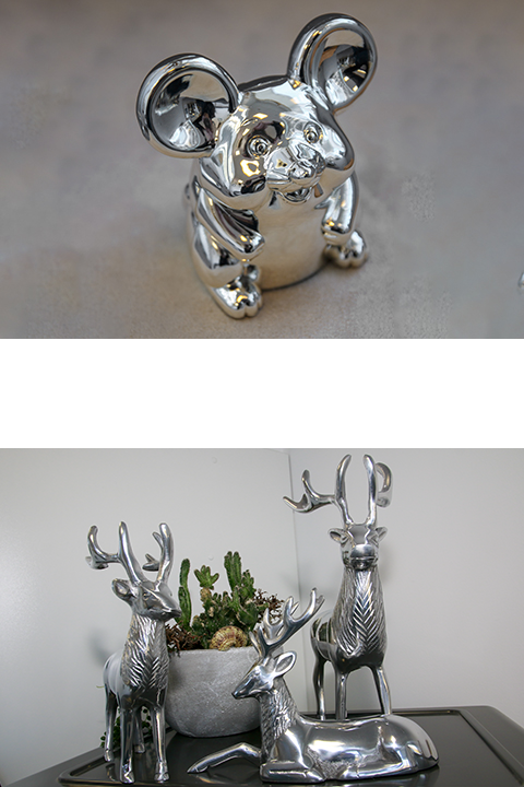 Diverse Silberfiguren als Dekoration